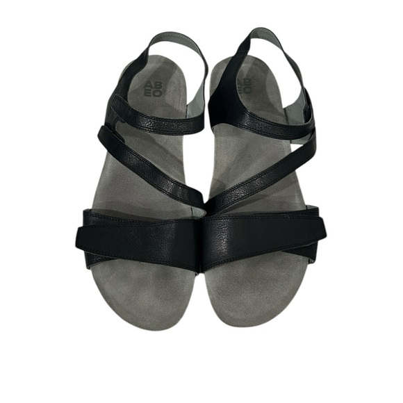 ABEO ABEO Genevieve leather Sandals with Arch Support black Sz 11 wedge comfort - Picture 1 of 10